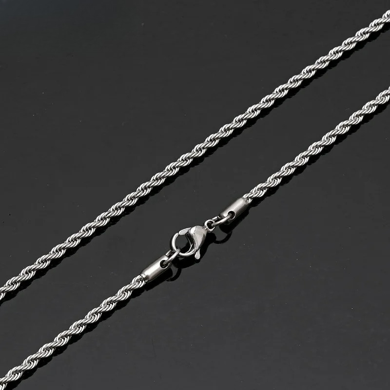 Punk Hip-Hop Twisted Plain Circle Chain Necklace, Unisex